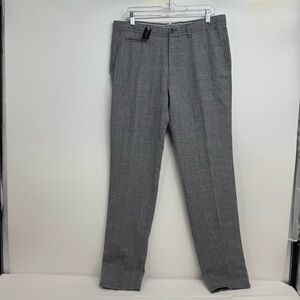 NWT Massimo Dutti Men’s Casual Fit Pants Size 32 Gray Linen Blend Tapered